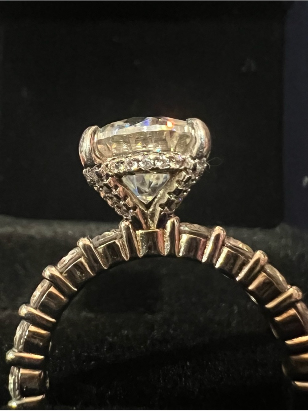 Moissanite 4 carat ring with half eternity band - Picture 4 of 4